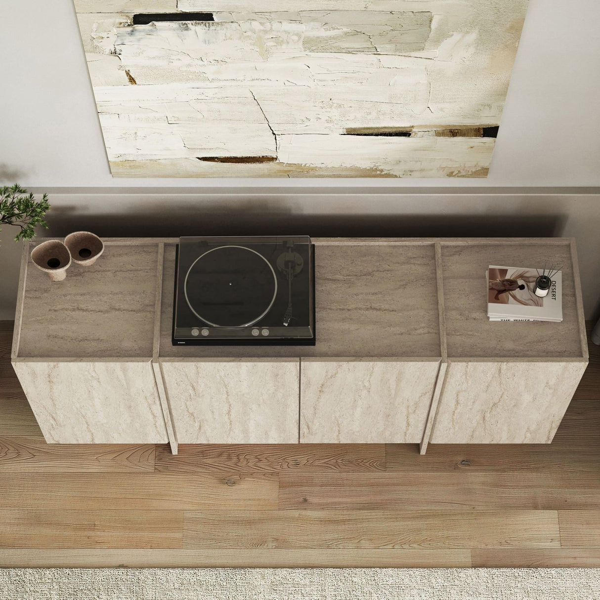 Dorma consoletafel travertinlook 180 cm Gemelamineerd hout