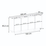 Dorma wandtafel in Milano walnoot 180 cm Met melamine gecoat houtcomposiet