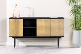 Dressoir Manu mangohout zwart naturel 160x40x86 cm