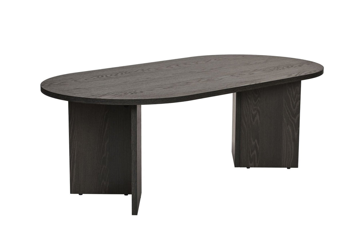Salontafel zwart melamine boogvorm Sable 119x60 cm