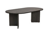 Salontafel zwart melamine boogvorm Sable 119x60 cm
