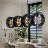 Hanglampen - Hanglamp Fons 4 - lichts ringen metaal zwart - Dimehouse