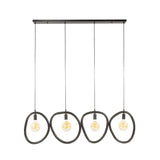 Hanglamp Nova 4-lichts Zwart Metaal 140 cm