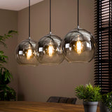 Glass hanging lamp Juliette 3-light Smokey Glass