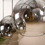 Glazen hanglamp Juliette 3-lichts smokey glass