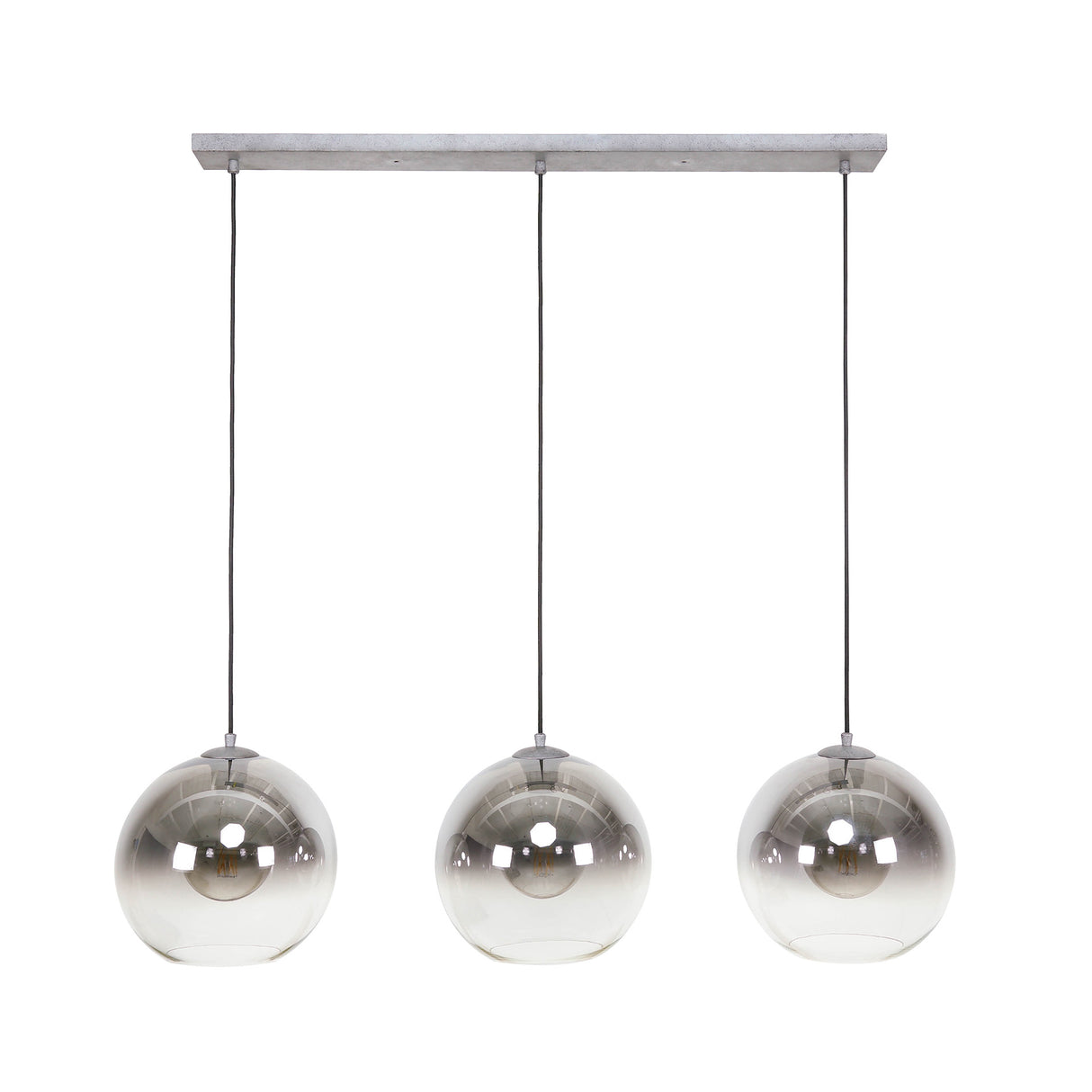 Glass hanging lamp Juliette 3-light Smokey Glass