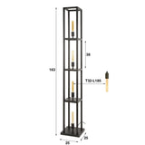 Industriële vloerlamp Ardon 4-lichts Zwart metaal