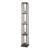 Industriële vloerlamp Ardon 4-lichts Zwart metaal