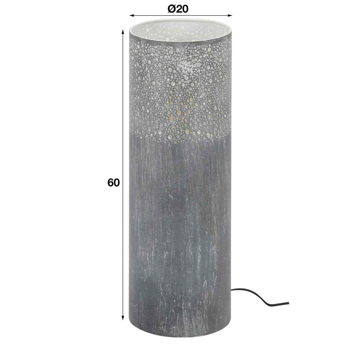 Vloerlamp Eleanor Metal DH Interior Grijs LxBxH 66x24x24 Metaal Witfoto maatindicatie