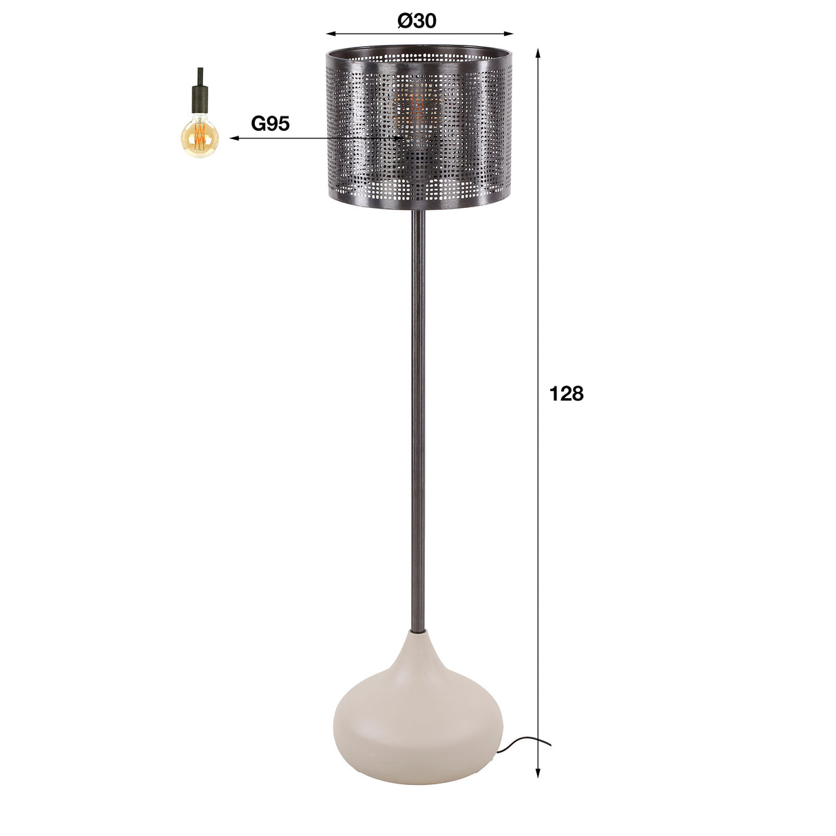 Vloerlamp Avelie organisch druppel Ø31 cm