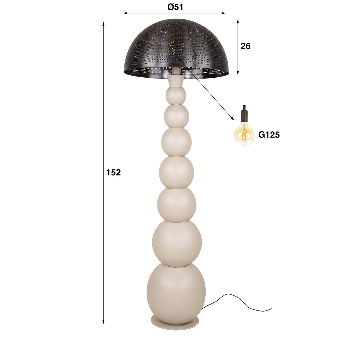 Vloerlamp Avelie organisch bol Ø51 cm