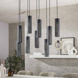 Hanglamp Zavi 9-lichts mesh zwart