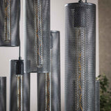 Hanglamp Zavi 9-lichts mesh zwart