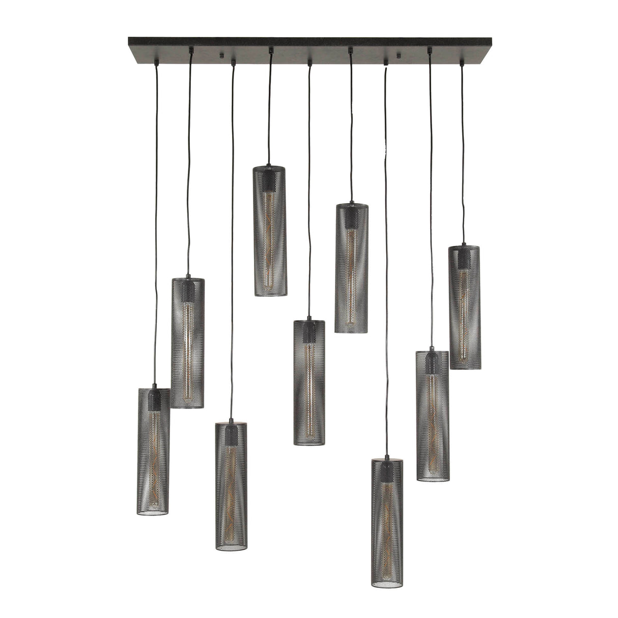 Hanglamp Zavi 9-lichts mesh zwart