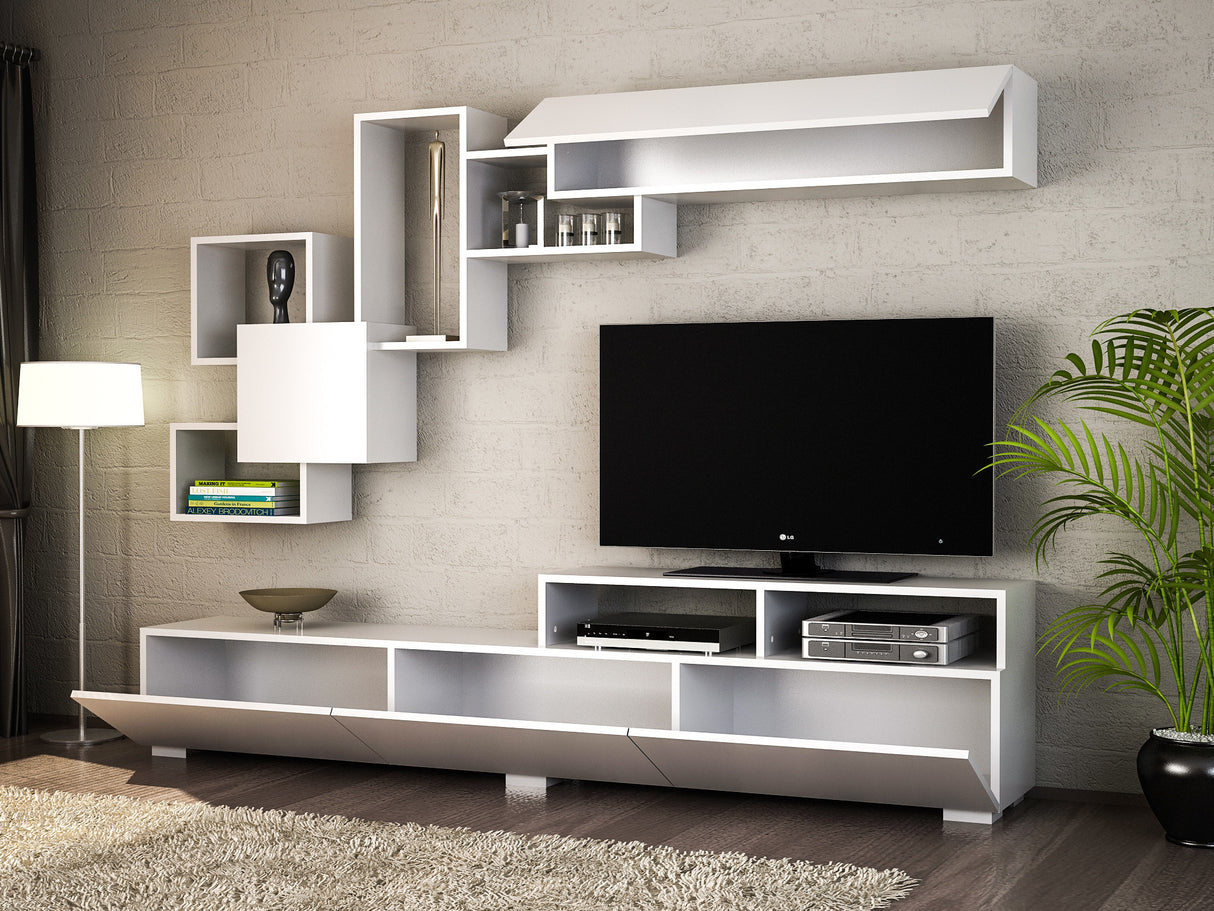 TV Meubel Set Elit Wit Melamine 210x46,8x36,8 cm