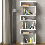 Boekenkast Blok Wit Walnoot Melamine 60x165x19,5 cm