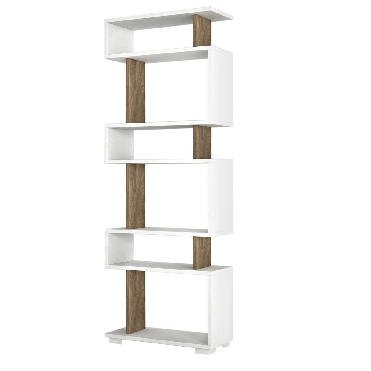 Boekenkast Blok Wit Walnoot Melamine 60x165x19,5 cm