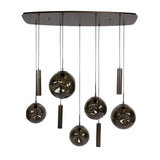 Hanglamp Stellar in sienna bruin met 9 lichtpunten