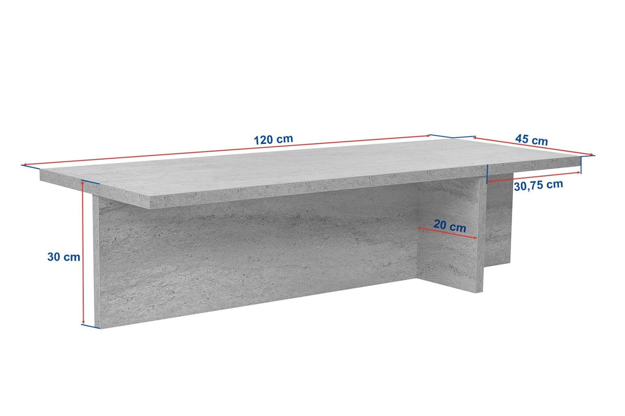 Rechthoekige salontafel Portland walnoot melamine 120x45x30 cm