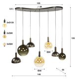 Cluster Hanglamp Sienna 7-lichts Bruin