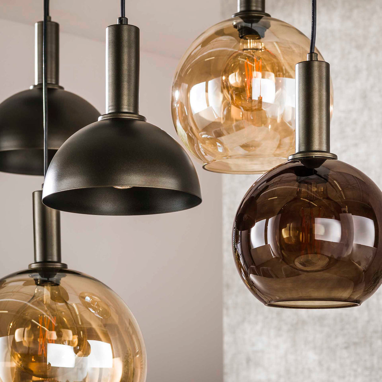 Cluster Hanglamp Sienna 7-lichts Bruin