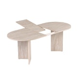 Sorell uitschuifbare eettafel travertin 160 cm Gemelamineerd houtcomposiet