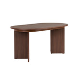 Sorell uitschuifbare eettafel walnoot 160 cm Melamine gecoat houtcomposiet