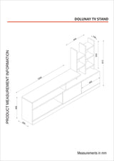 TV Meubel Set Dolunay Wit Melamine 164,4x91,3x25 cm