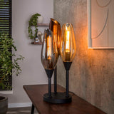 Moderne Tafellamp Coco 3-lichts zwart