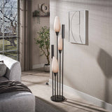 Vloerlamp Cocoon 5-lichts bruin frosted