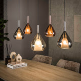 Moderne Hanglamp Noxen 5-lichts Gekleurd Glas