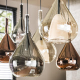 Hanglamp Jamie 7-lichts gekleurd glas