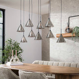 Hanglamp Niaz 7-lichts tapse kap smoke grey glas