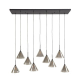 Hanglamp Niaz 7-lichts tapse kap smoke grey glas