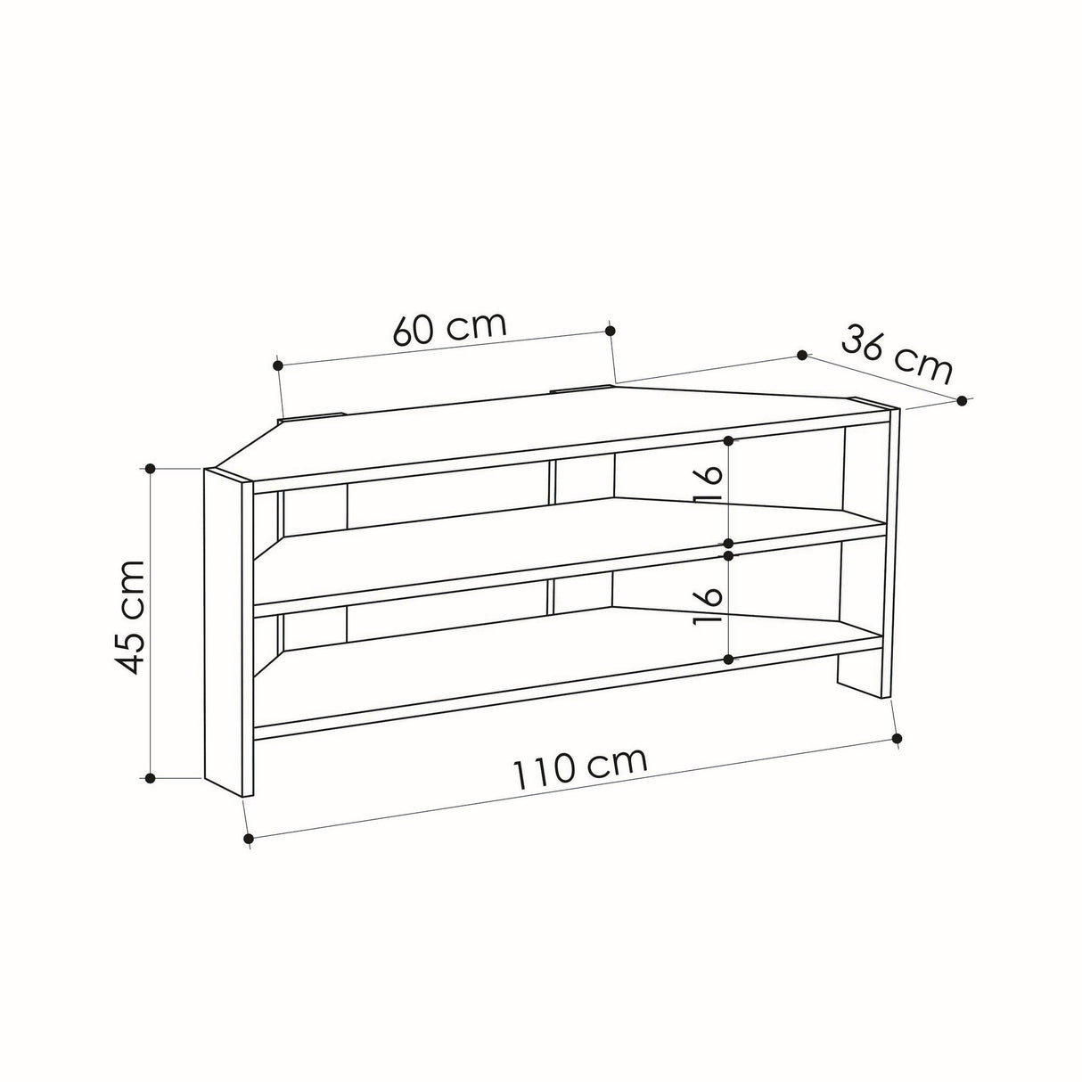 TV Meubel Thales Wit Melamine 110x45x36 cm