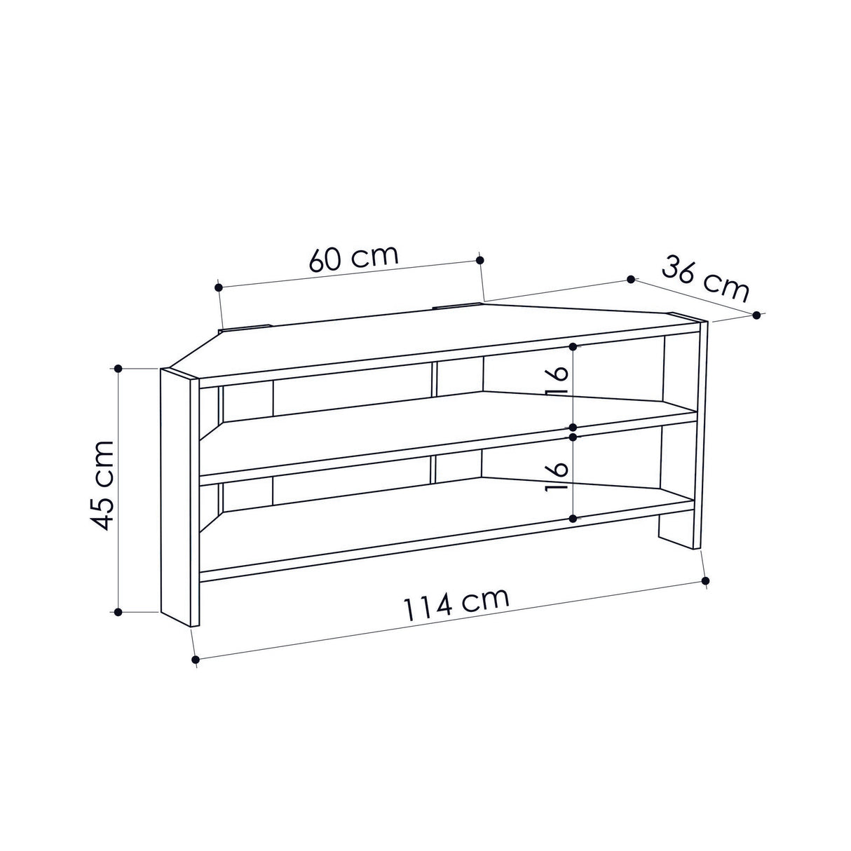 TV Meubel Thales Mokka Melamine 114x45x36 cm