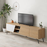 TV Meubel Fiona Eik Wit Melamine 180x48x35,6 cm