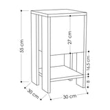 Nachtkastje Ema Eik Antraciet Melamine 30x55x30 cm