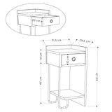 Nachtkastje Sirius Rechts Mokka Melamine 32x61x30 cm