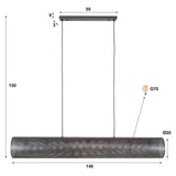 Hanglamp Knox 7-lichts XL mesh zwart