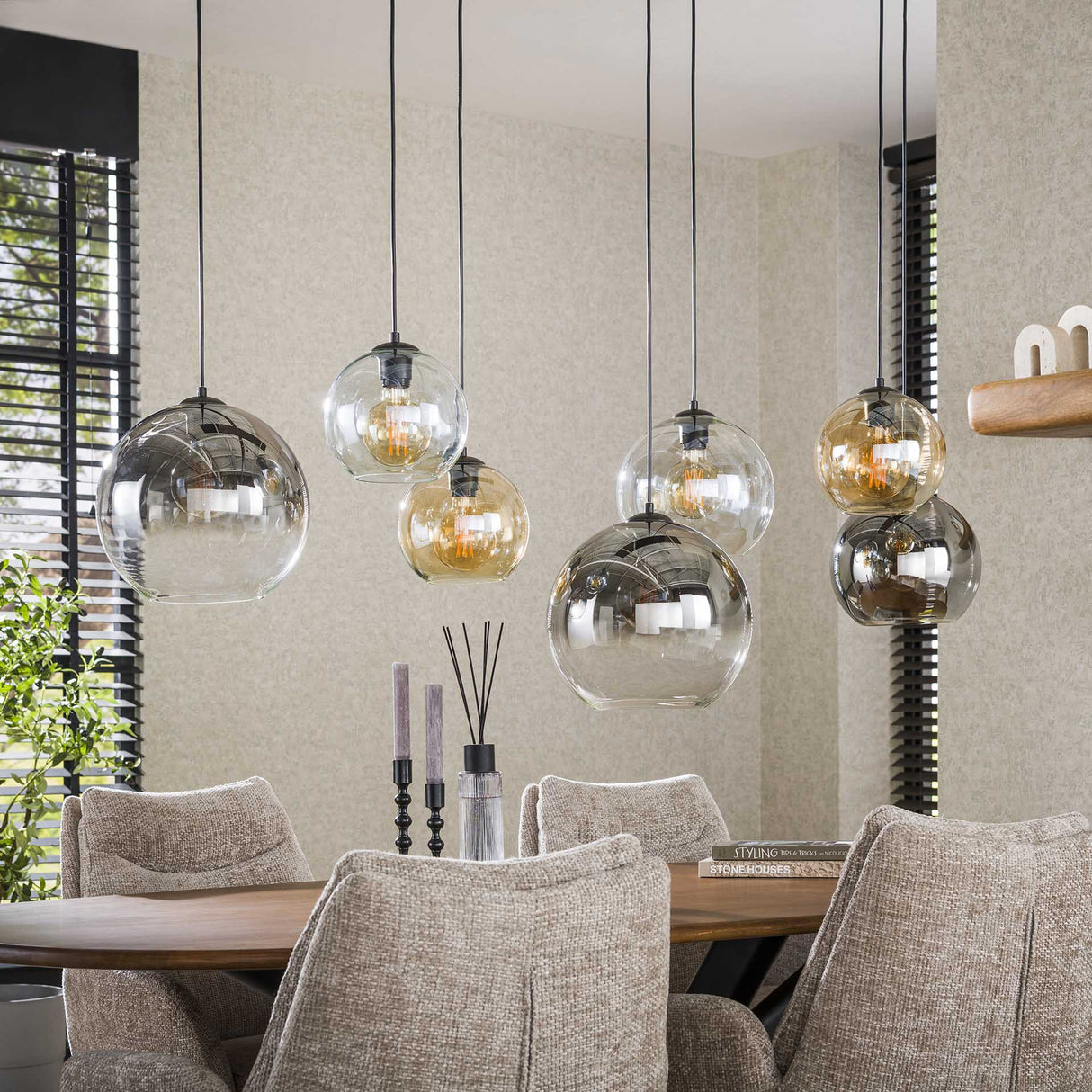 Moderne Hanglamp Juliette Glas 7-lichts