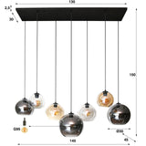 Moderne Hanglamp Juliette Glas 7-lichts