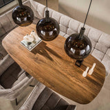 Hanglampen - Hanglamp 3 - lichts bruin glas zwart metaal Valeo 115 cm - Dimehouse
