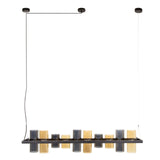 Hanglamp Khai 10-lichts cilinder gemixt glas