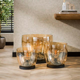 Vloerlamp Dain UP L Amberkleurig glas