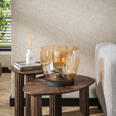 Vloerlamp Dain UP L Amberkleurig glas