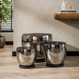 Vloerlamp Dain UP L Chroomkleurig glas