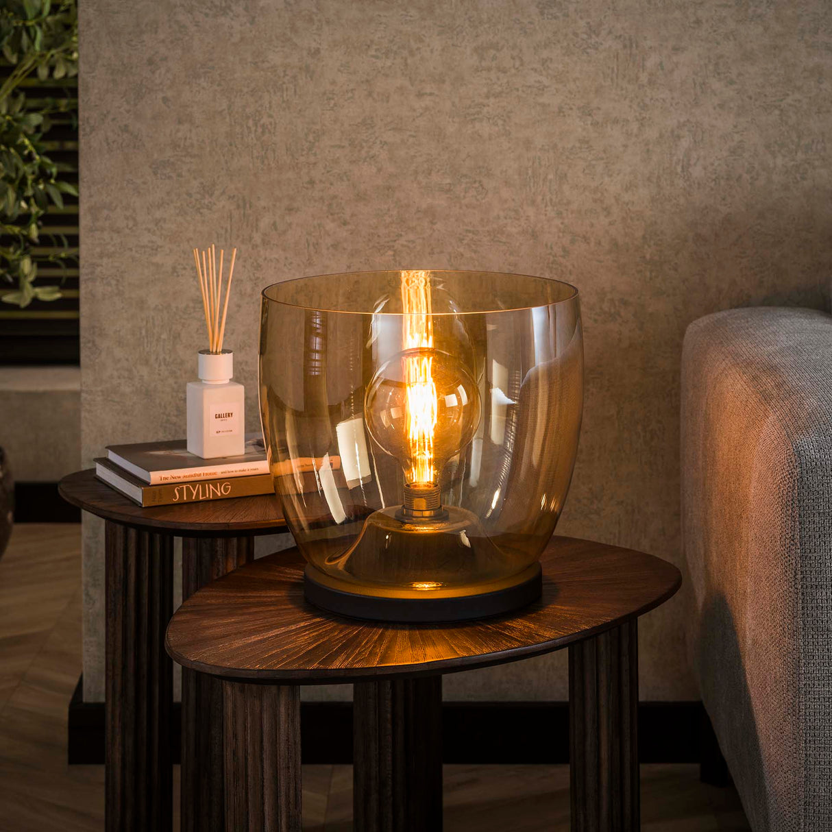 Vloerlamp Dain UP XL Amberkleurig glas