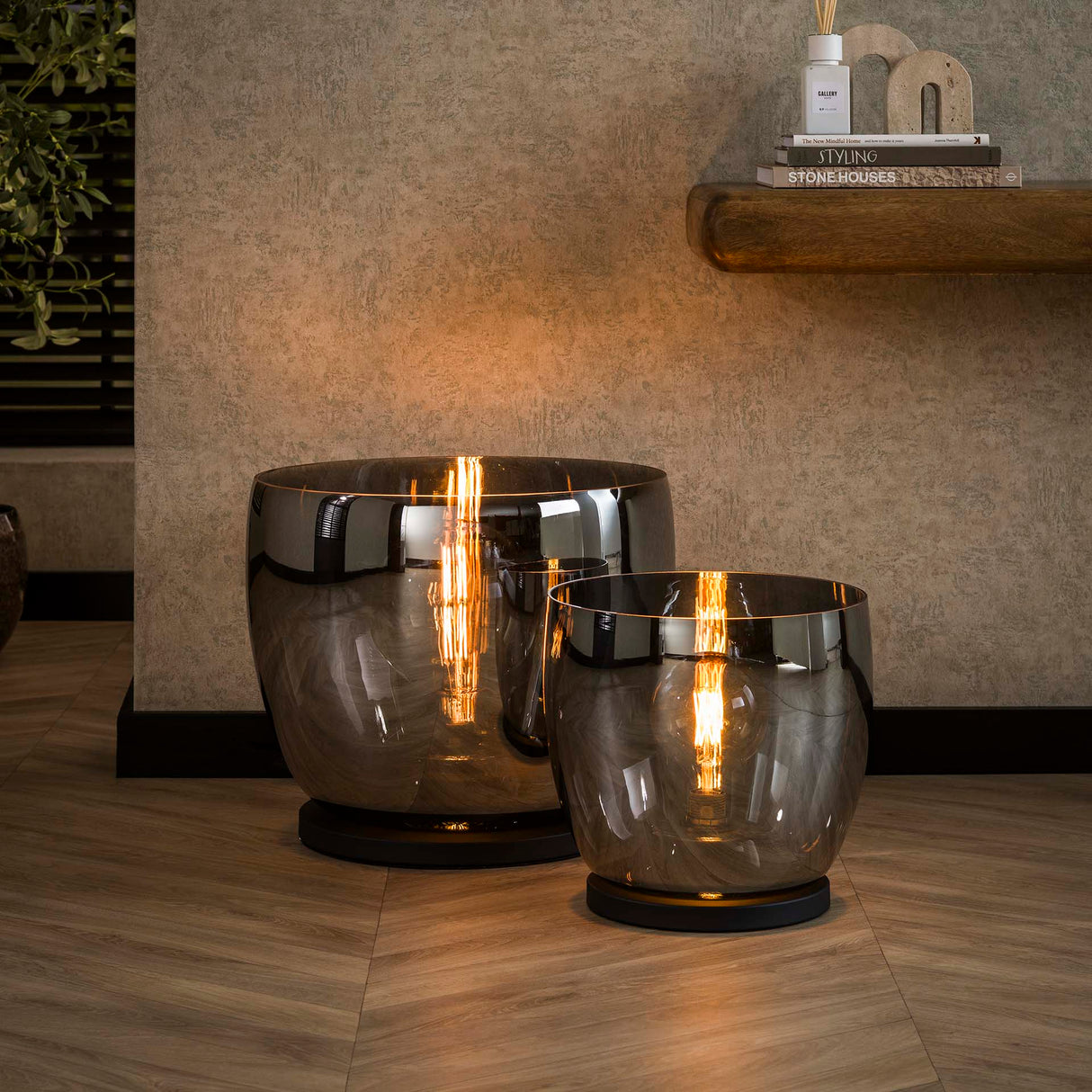 Vloerlamp Dain UP XL Chroomkleurig glas