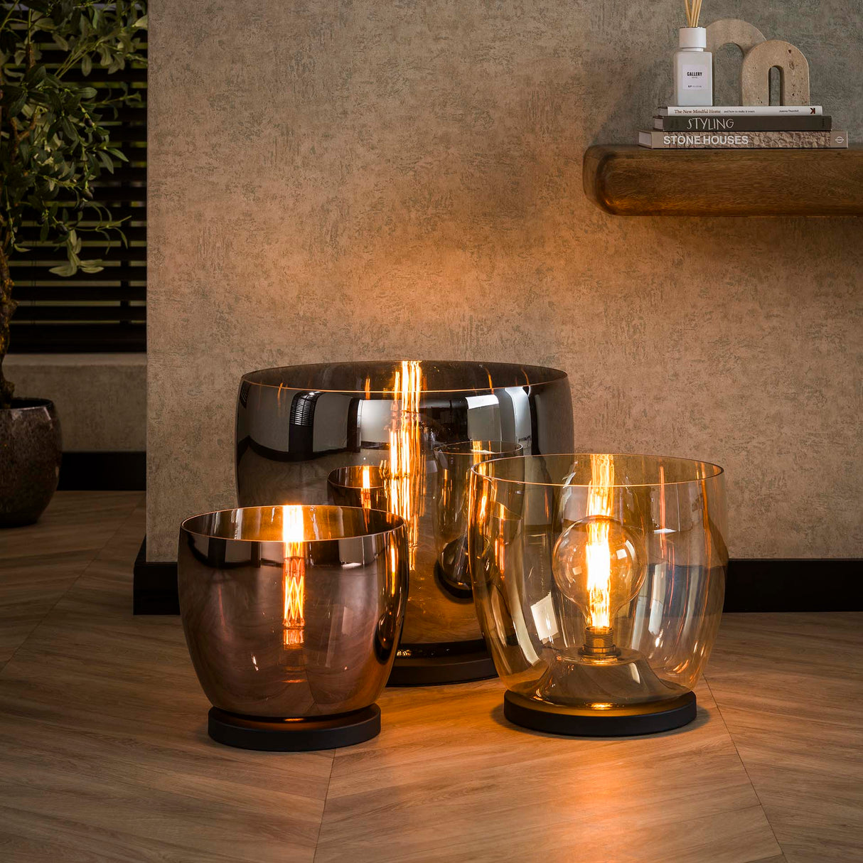 Vloerlamp Dain UP XL Chroomkleurig glas